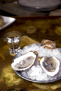 Oysters and vodka, Starfish Oyster bed and Grill
