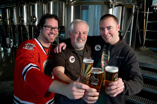 beaus-steve-tim-matt Steve and Tim Beauchense with Brewmaster Matt O'Hara