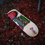 Beau's skateboard deck in support of 1squarefoot.